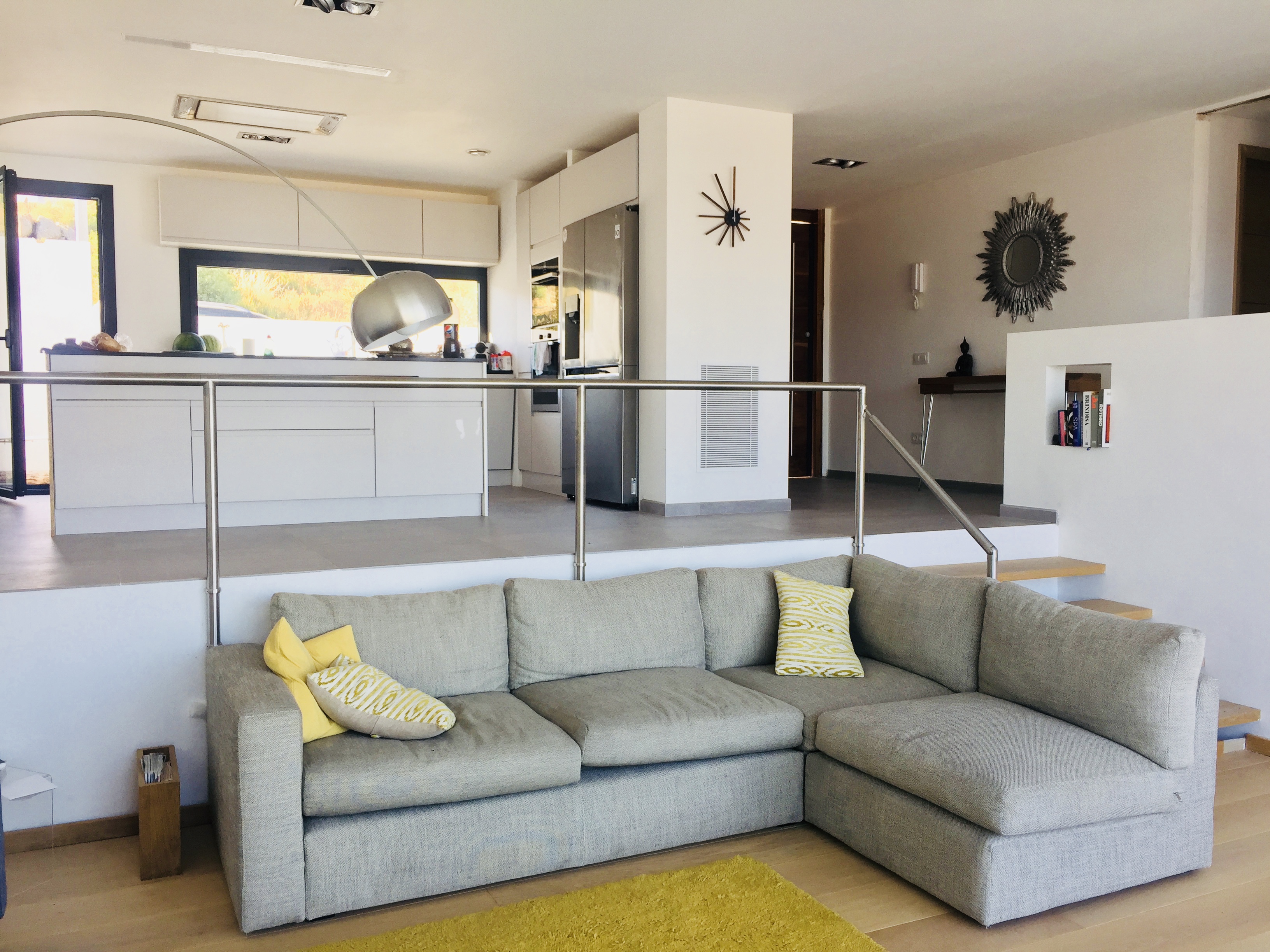 Open-plan living room and kitchen